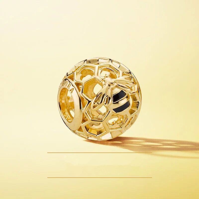 Pandora gold charm Shine Honey Bee S925