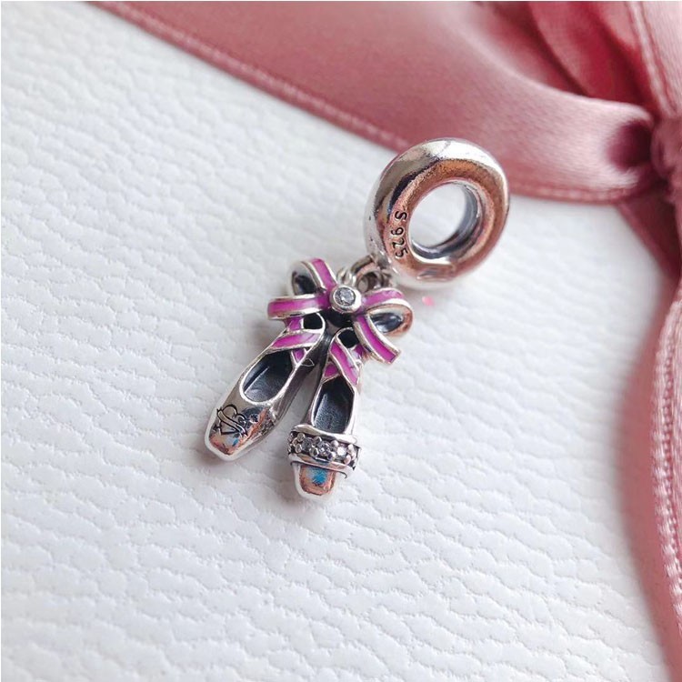 pandora pink ballerina shoes charm s925 ale