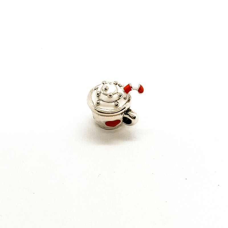 pandora sterling silver charm warm cocoa enamel bead
