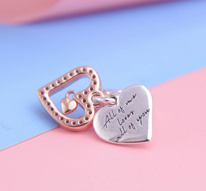 pandora Sparkling Freehand Heart Dangle Charm
