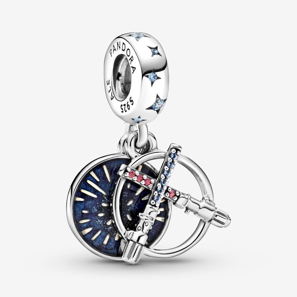 pandora x lightsaber double charm pendant zirconia