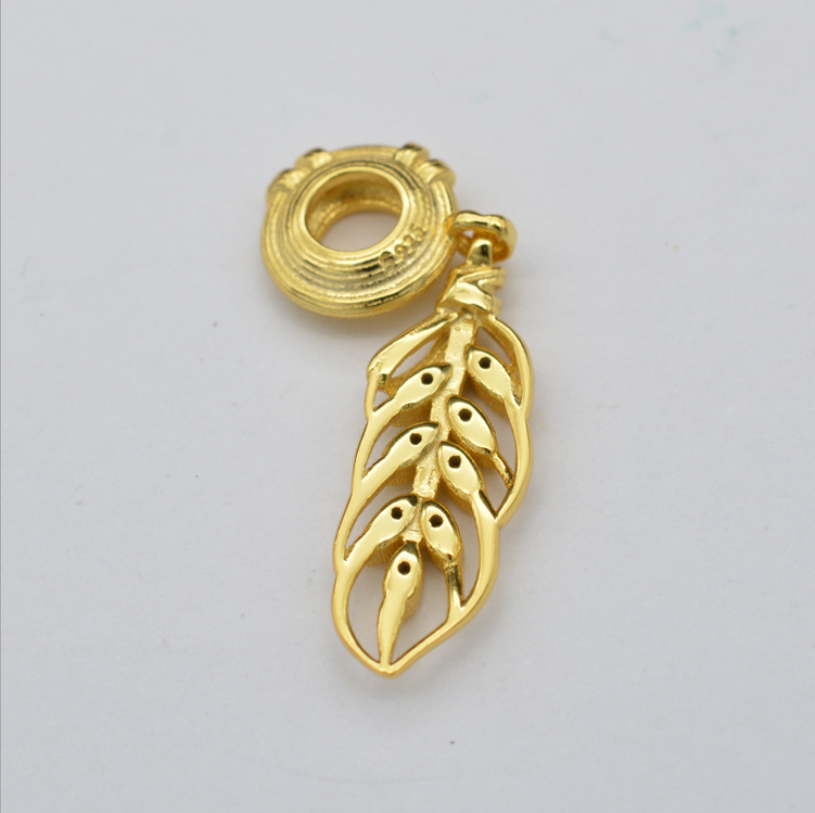 pandora gold shine wheat grain dangle charm