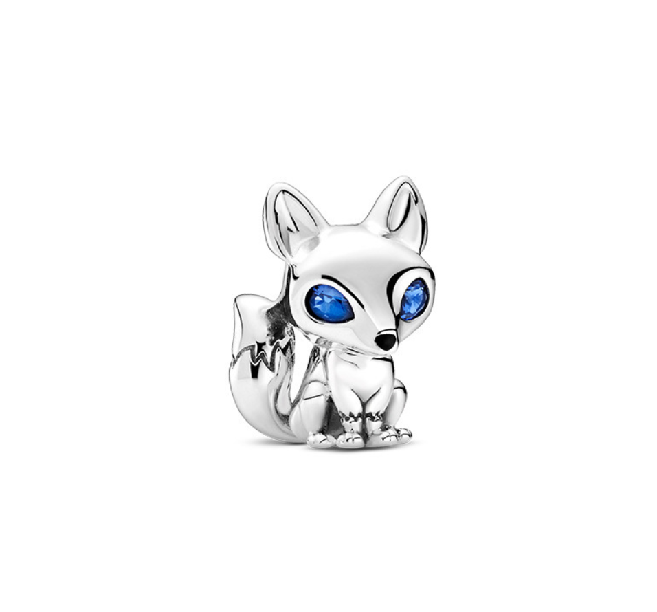 pandora blue-eyed fox charm pandora charm