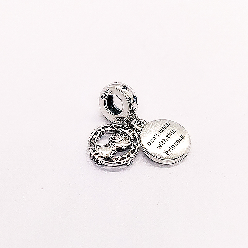 pandora x princess leia double charm pendant zirconia