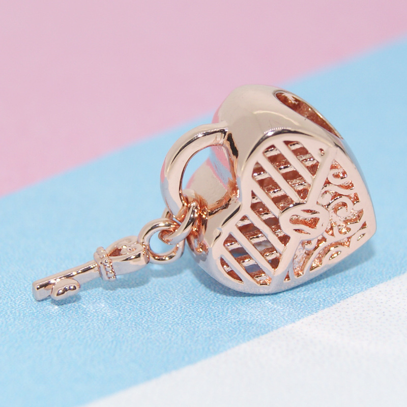 Love You Pandora Sterling Silver Charm -Lock