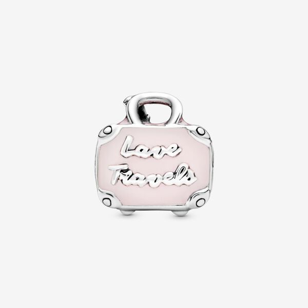 pandora sterling silver pink travel bag charm