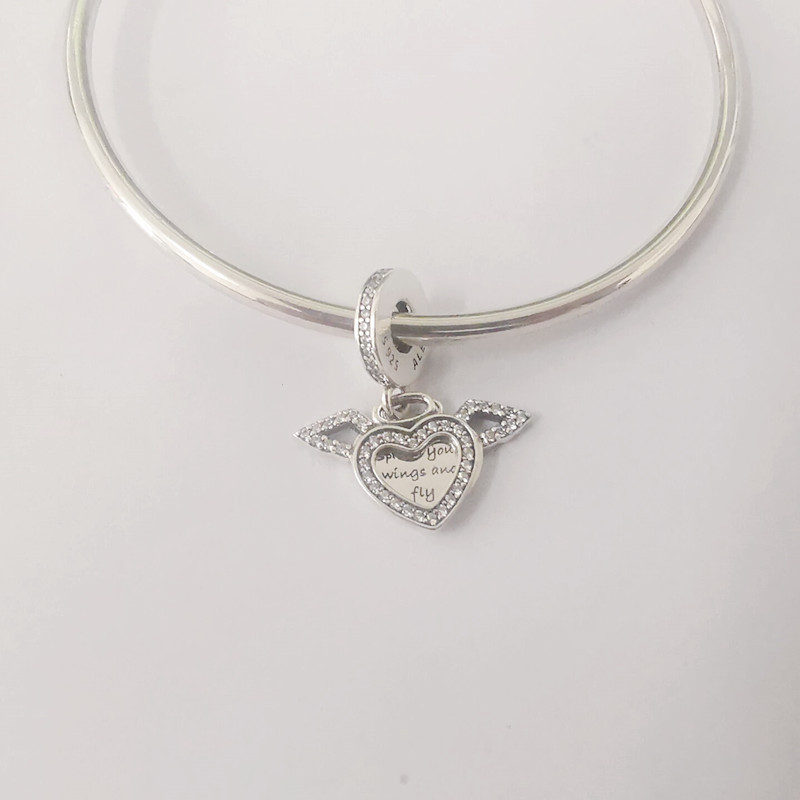 pandora heart and angel wings charm s925 ale