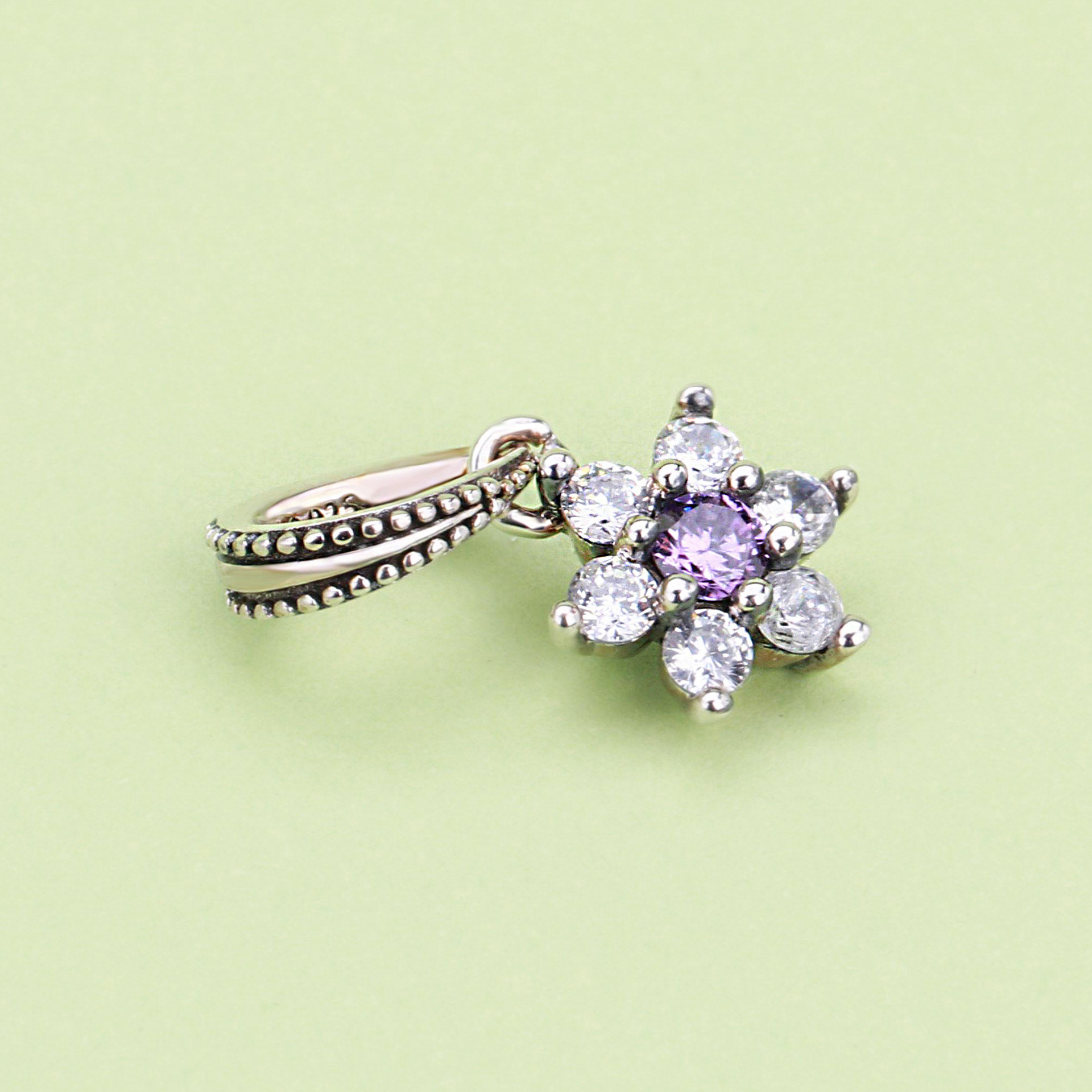 Pandora Forget Me Not Flower Necklace Pendant Charm