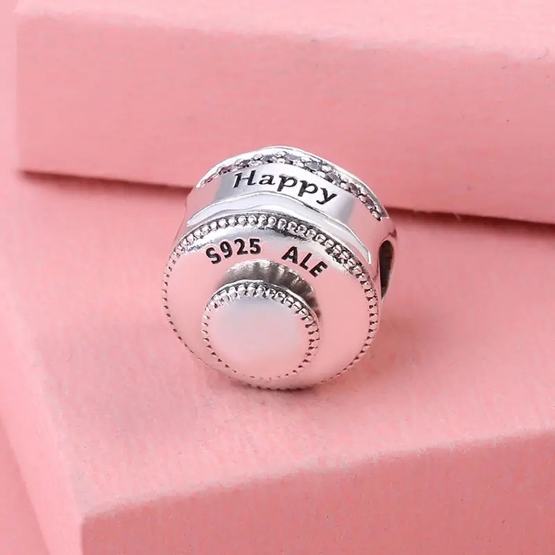 pandora pave happy birthday cake charm s925 ale sterling silver with pouch
