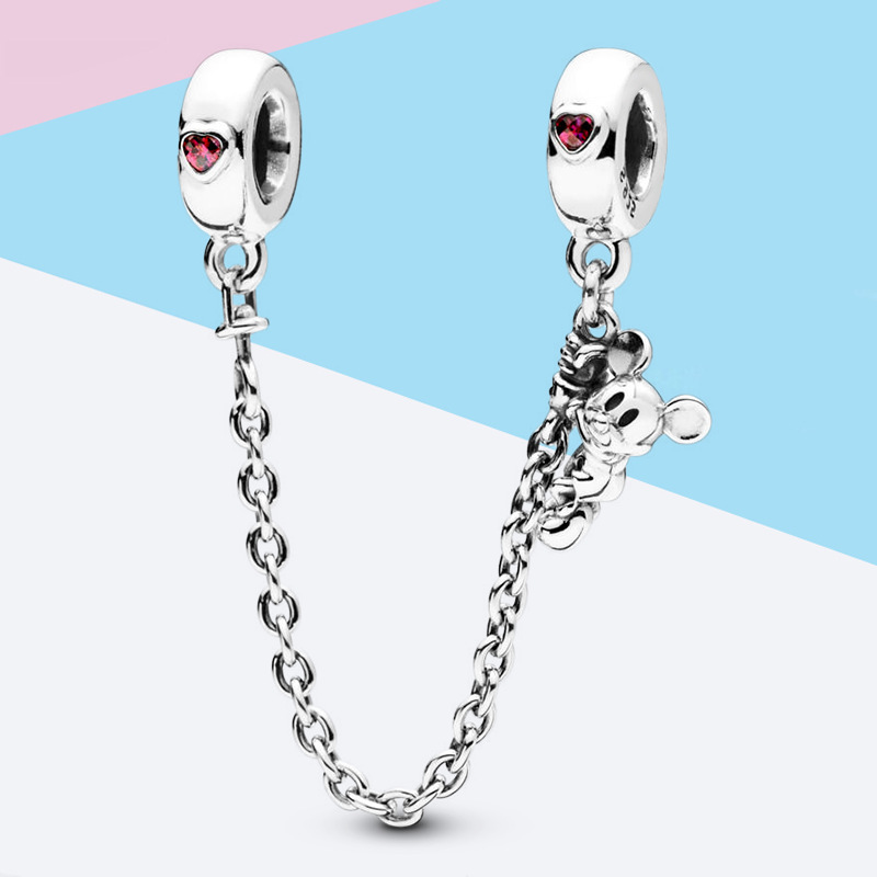Pandora Climbing Mickey' Safety Chain Charm