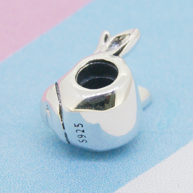 Silver PANDORA Christmas Red-nosed Reindeer Charm