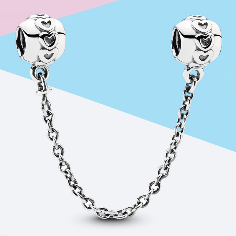 Pandora Silver Charm Love connection safety chain