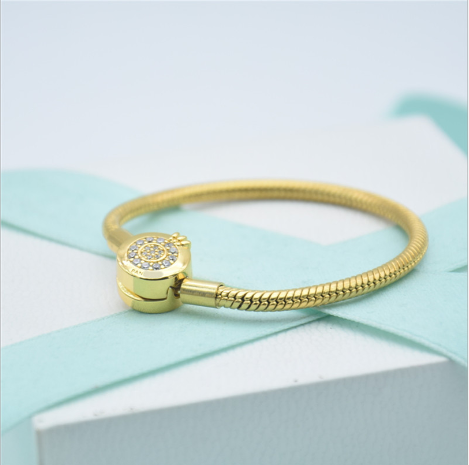pandora moments sparkling crown o snake chain bracelet
