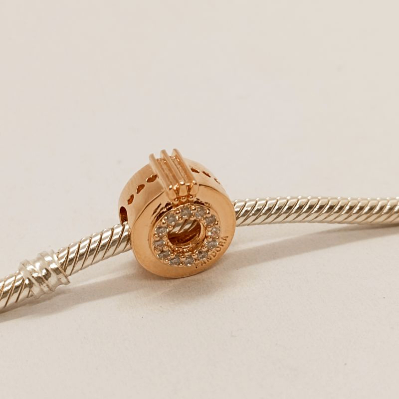 pandora schmuck rose charm offenes pave crown