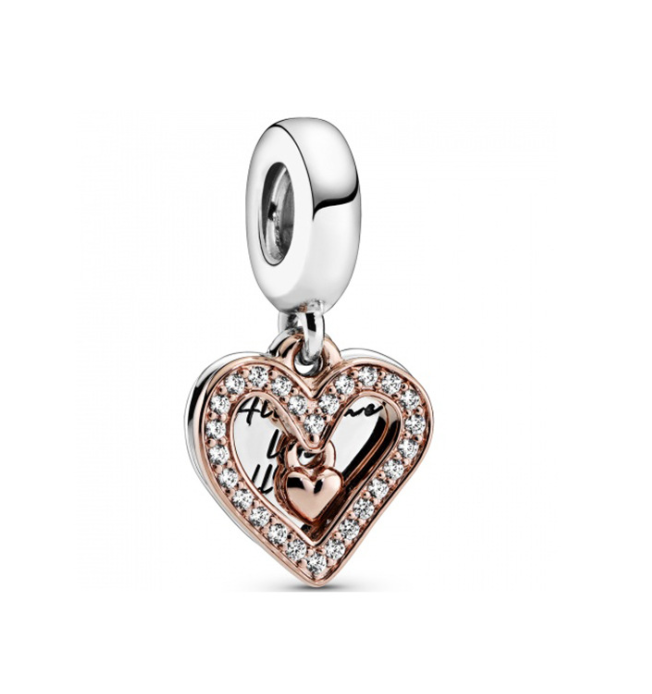 pandora Sparkling Freehand Heart Dangle Charm