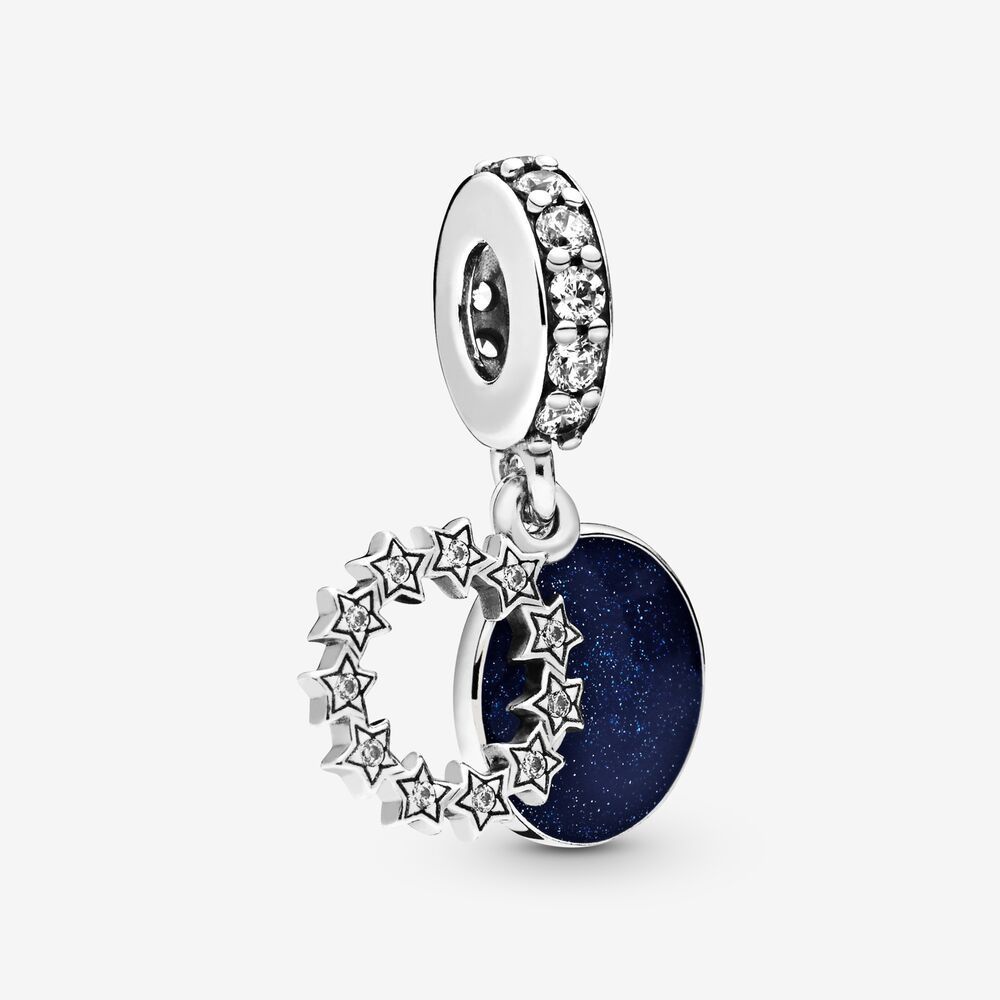 PANDORA Blue Inspirational Stars Pendant Charm Silver S925 ALE