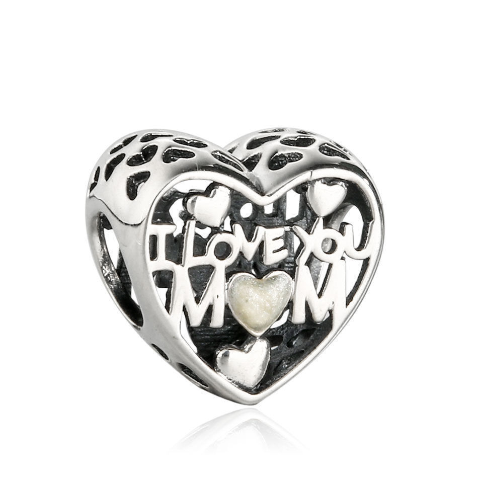 Pandora Charm S925 I Love You Mom MUM Heart Silver Sterling mothers day