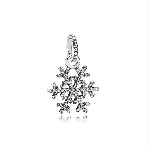 Pandora White Snowflake Pendant Charm Christmas Perfect