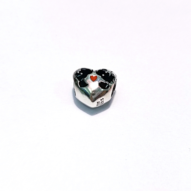 925 silver  minnie mickey mouse kiss kissing love believe in magic charm