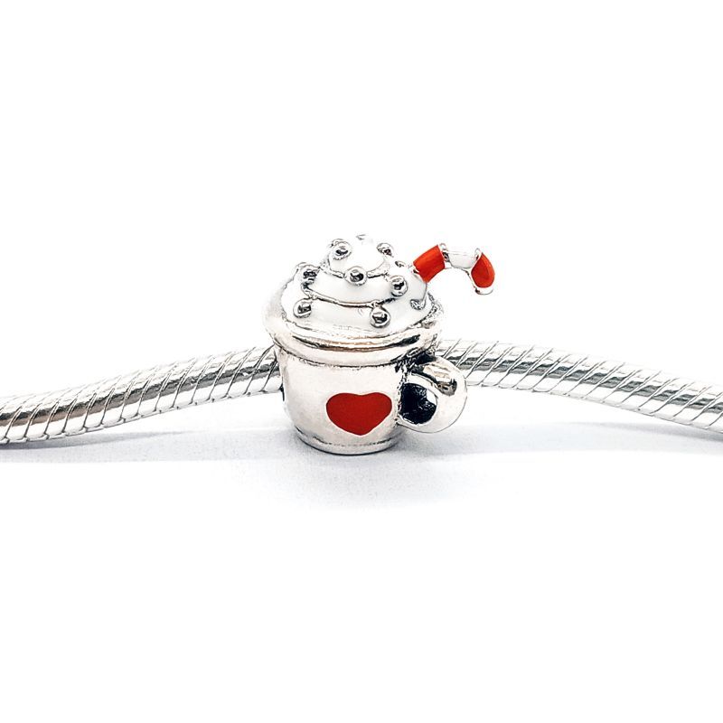 pandora sterling silver charm warm cocoa enamel bead