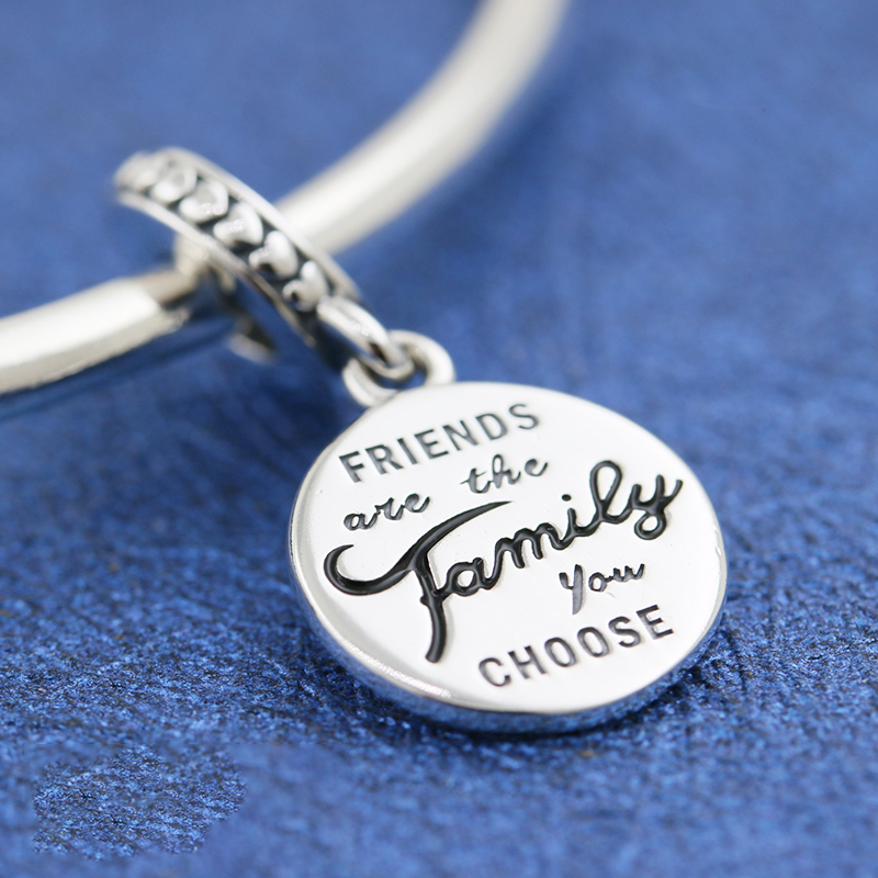 Pandora Silver Friends Are Family Pendant Dangle Charm