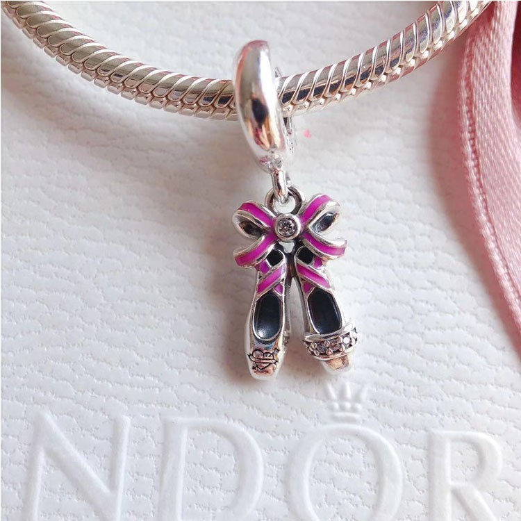 pandora pink ballerina shoes charm s925 ale