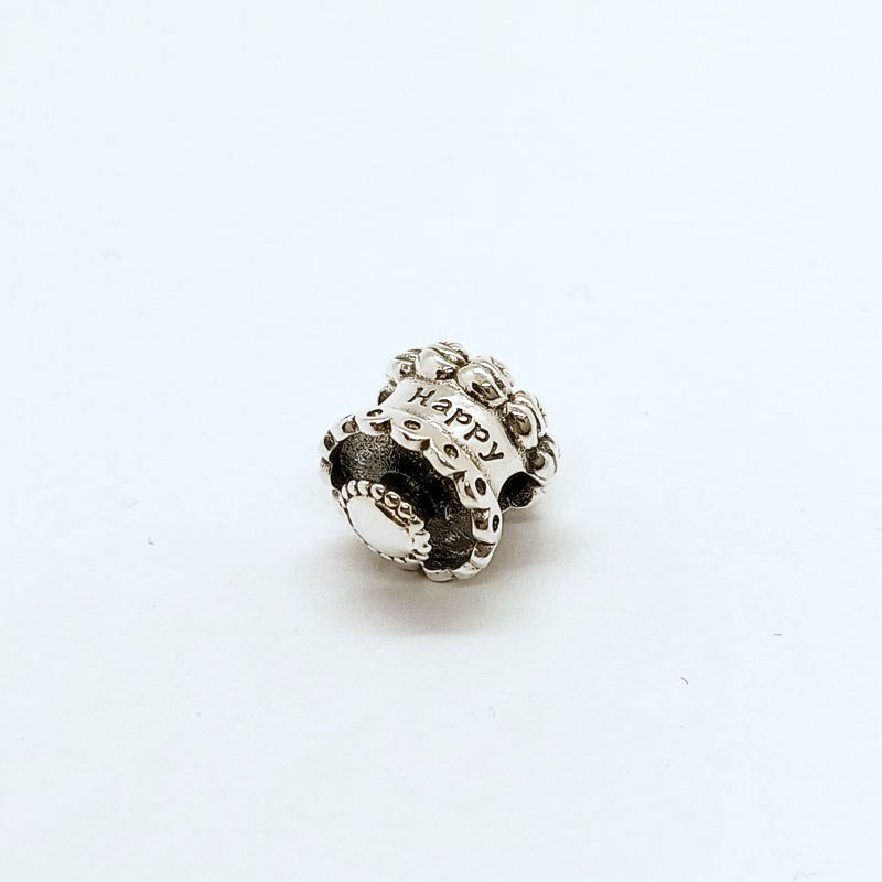 PANDORA SILVER Happy Birthday Celebration Cake CHARM S925 ALE