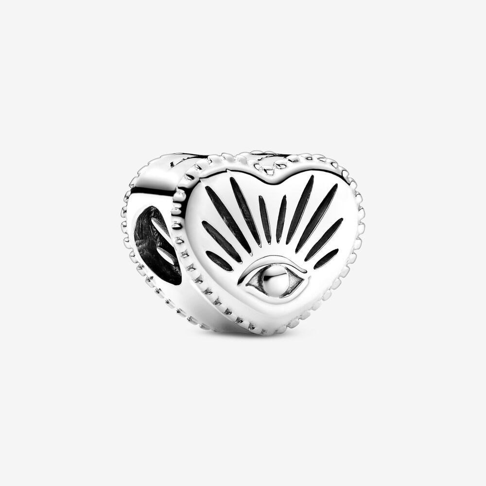 pandora 925 silver all-seeing eye heart pendant charm