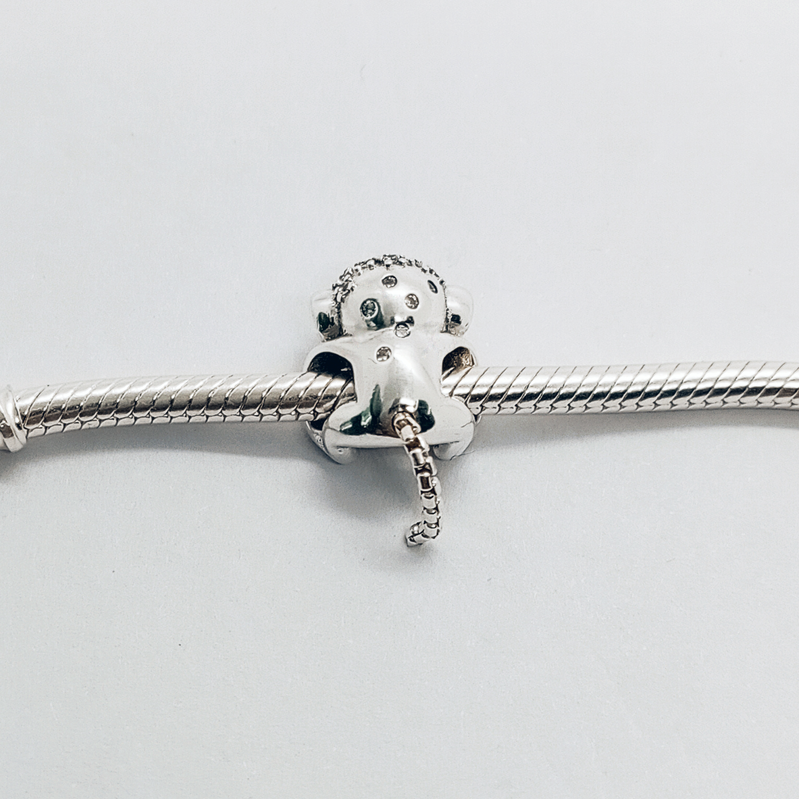 Pandora Silver Pave Monkey Charm