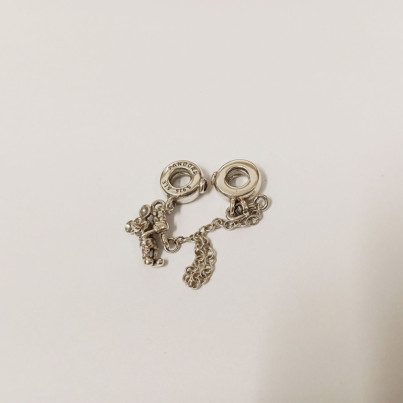 Pandora Climbing Mickey' Safety Chain Charm