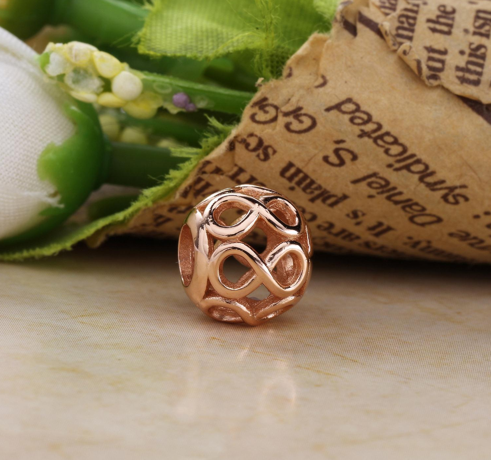pandora rose gold openwork heart ball dangle charm