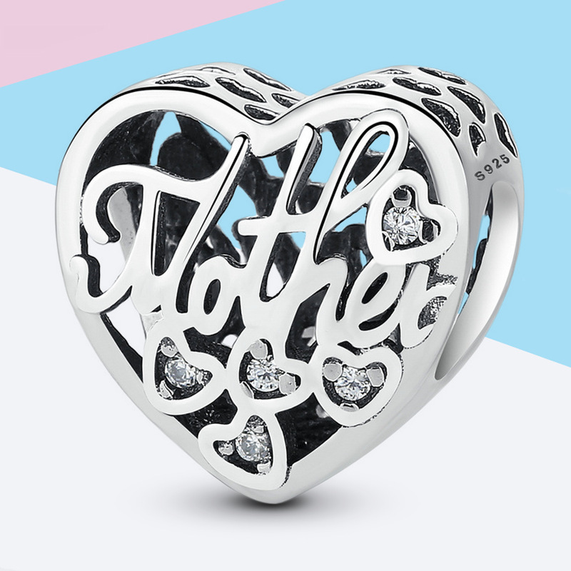 Mum Charm. Mother & Son 925 Sterling Silver Charm  Christmas Gift
