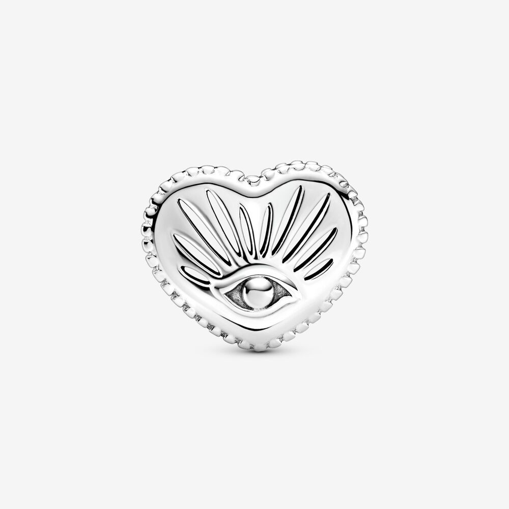pandora 925 silver all-seeing eye heart pendant charm
