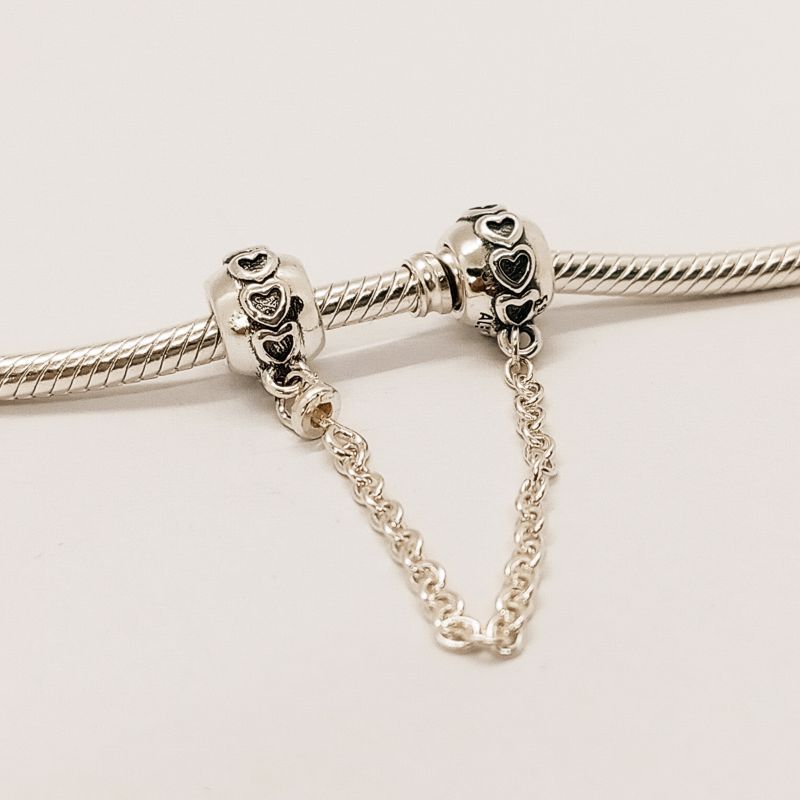 Pandora Silver Charm Love connection safety chain