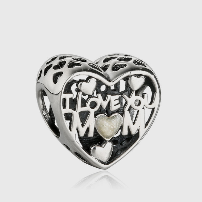 Pandora Charm S925 I Love You Mom MUM Heart Silver Sterling mothers day