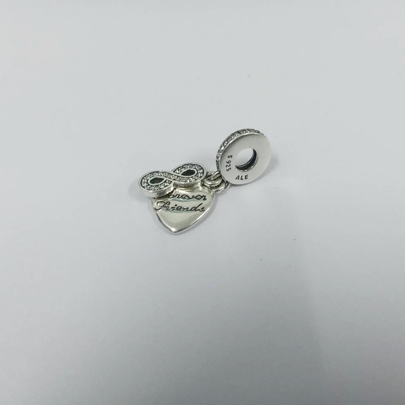 PANDORA S925 ALE Forever Friends Pendant Charm Silver