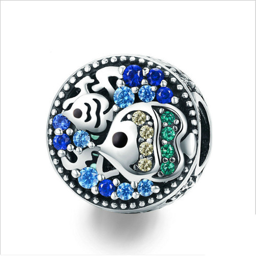Pandora 925 Sterling Silver Tropical Fish Ocean Life Blue Cz Charm For Bracelets