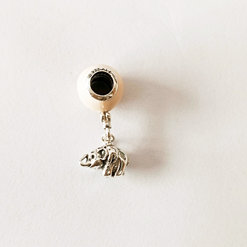 Silver Pandora Elephant & Pink Balloon Charm