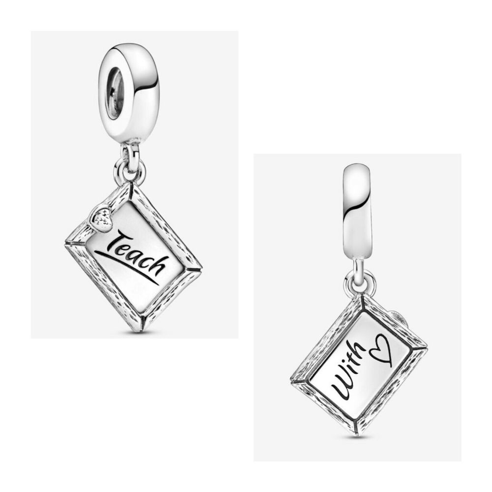 silver pandora teach with love teacher charm s925