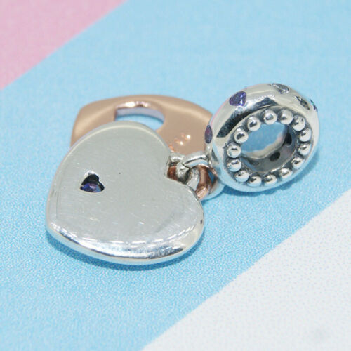 silver cz pandora rose part of my heart charm