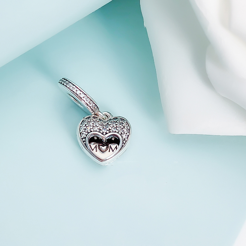 silver pandora mother's sentiments mum heart day charm