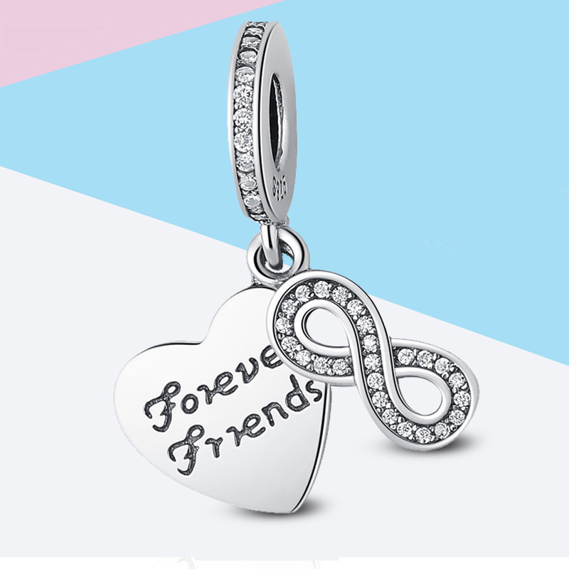 PANDORA S925 ALE Forever Friends Pendant Charm Silver