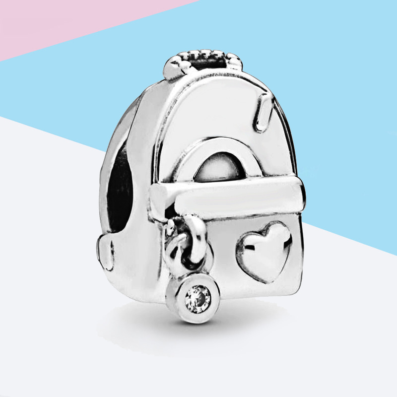 New Silver Pandora Adventure Bag Travel Backpack Charm