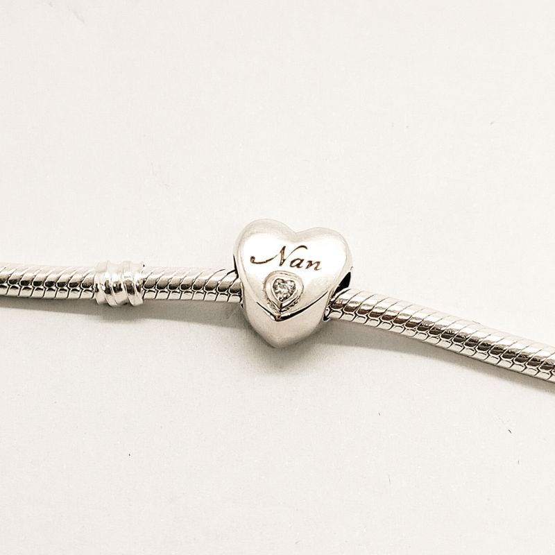 Pandora Sterling Silver Nan's Love Heart Charm