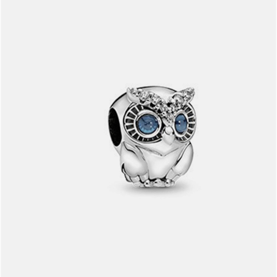 silver pandora sparkling owl charm