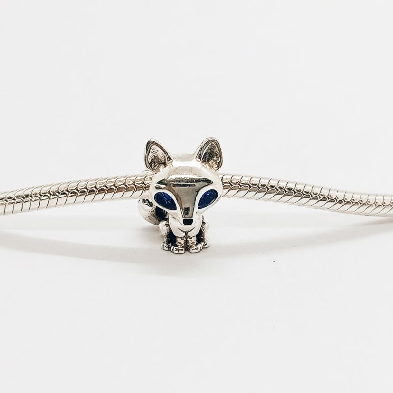 pandora blue-eyed fox charm pandora charm