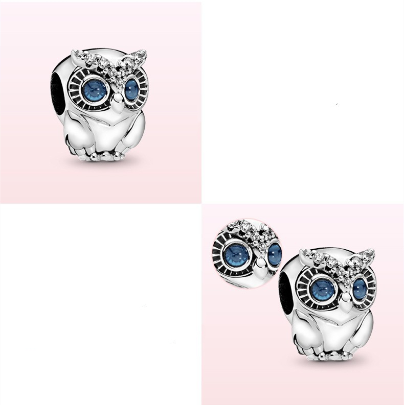 silver pandora sparkling owl charm