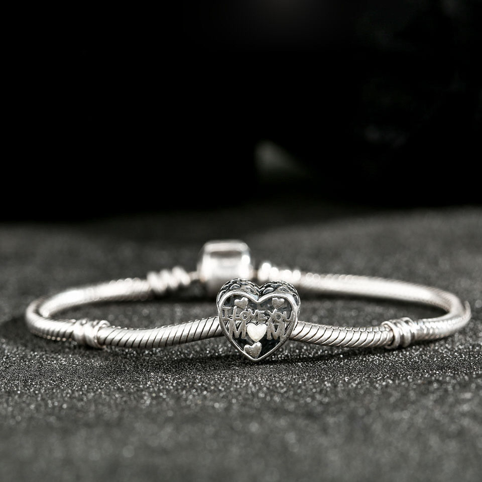 Pandora Charm S925 I Love You Mom MUM Heart Silver Sterling mothers day
