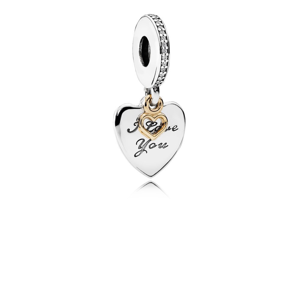 pandora silver ''i love you forever'' pendant dangle charm