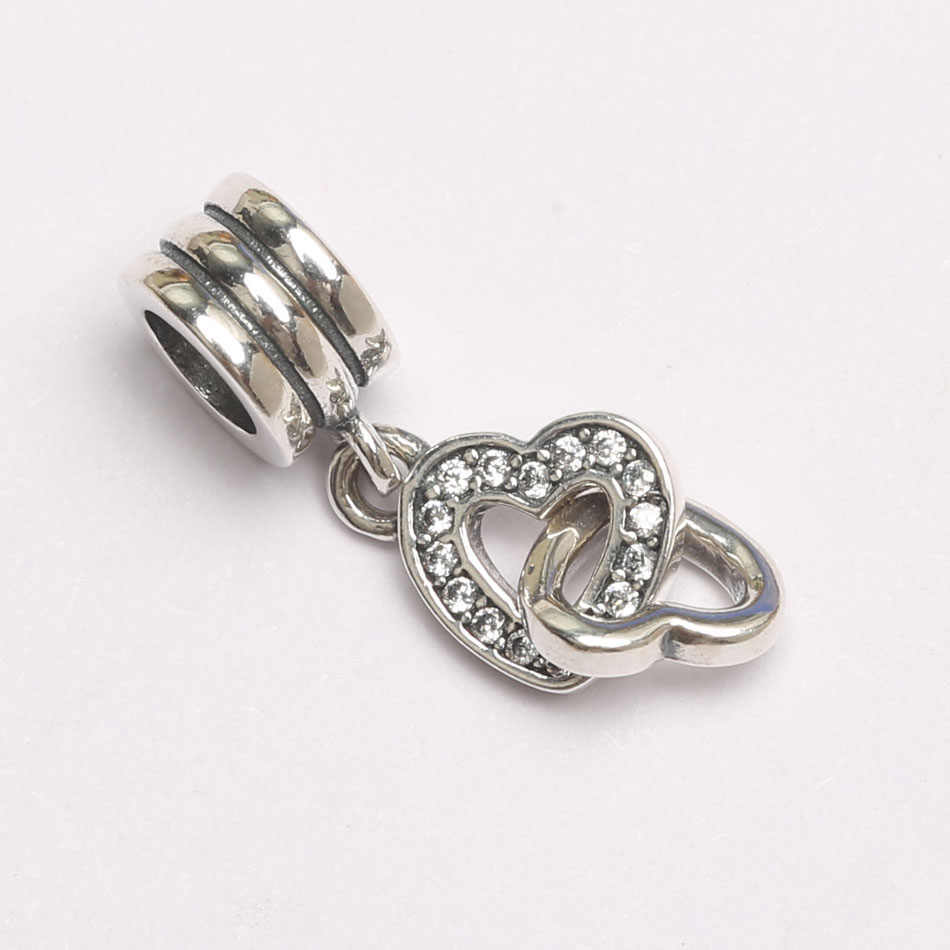 pandora pave interlocked interlocking hearts charm s925 ale